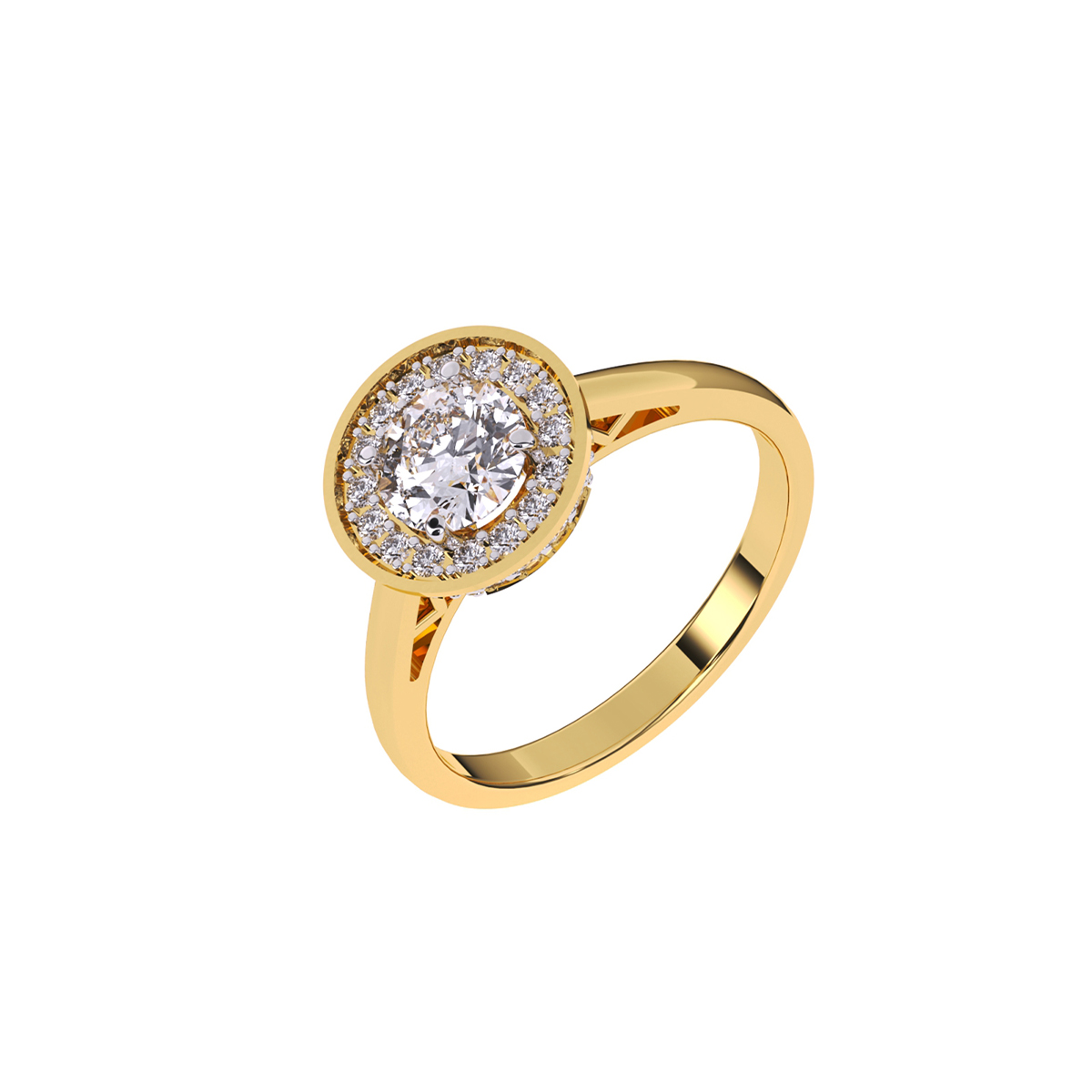 Charming Bezel Set Round Cluster Halo Ring